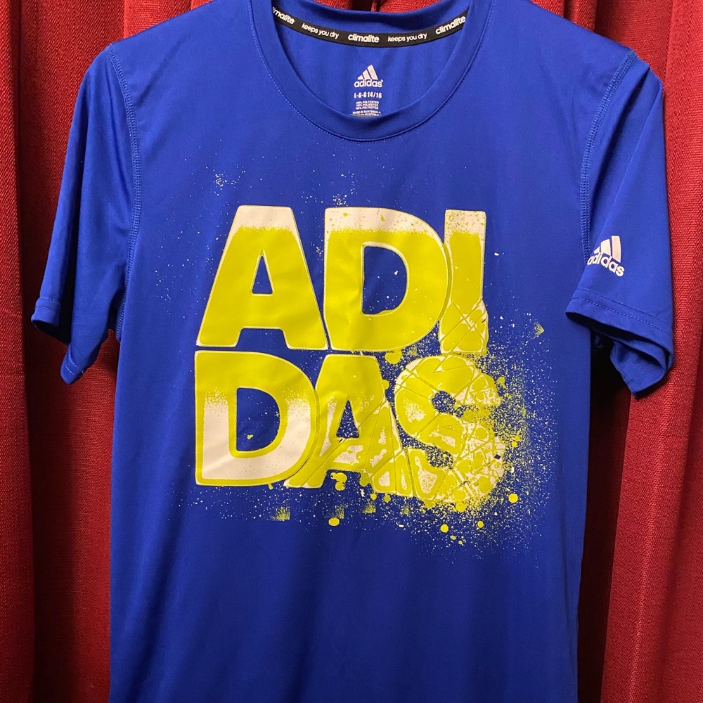 Adidas-Blue Polyester, Youth, Large-14/16